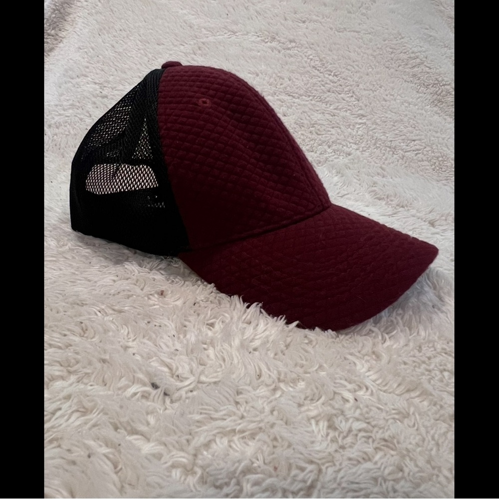 Burgundy and Black Hat